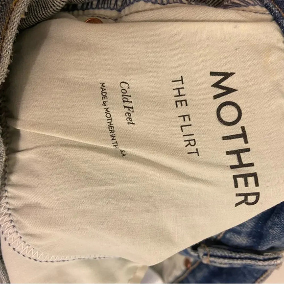MOTHER The Flirt Fray Straight Leg Jeans Cold Feet Blue Size 24 - Picture 9 of 9